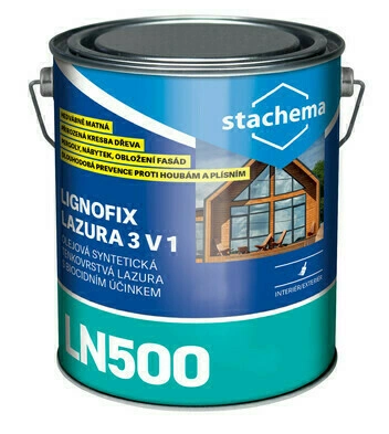 Stachema-LN500, Lignofix Lazura 3v1 zlatý dub 5,0 ltr.