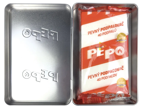 Severochema-PE-PO plechová krabička, pevný podpalovač 40 podpalů