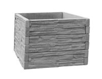 Betonový vyvýšený záhon, 1000x1000x75 mm, přírodní štípaný kámen