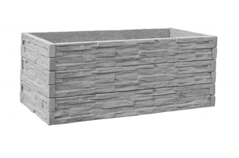 Betonový vyvýšený záhon, 2000x1000x75 mm, přírodní štípaný kámen