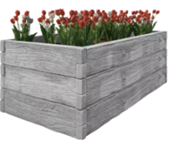 Vyvýšený záhon, 2000x1000x75 mm, přírodní, dekor dřevo