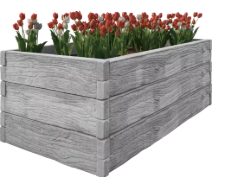 Vyvýšený záhon, 2000x1000x75 mm, přírodní, dekor dřevo