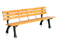 Zahradní lavička GALLEN 180x60x70 cm, černá litina/přírodní dřevo