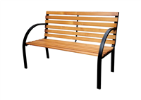 Zahradní lavička 122x60x79 cm černá ocel/dřevo FSC