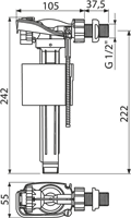 Alcadrain-Napouštěcí ventil boční, A150-1/2"