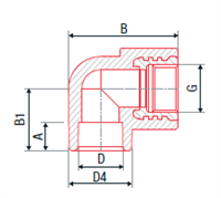 FV Plast-PPR koleno s kovovým závitem vnitřním KZI 25x3/4"