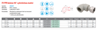 FV Plast-PPR koleno 90° přechodka s PM 20x3/4"
