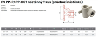 FV Plast-PPR nástěnný T kus 20x1/2"