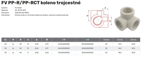 FV Plast-PPRCT Koleno trojcestné 25