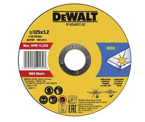 Dewalt-Řezný kotouč DT42340TZ-QZ 125x1,2 mm, (10 ks/balení)