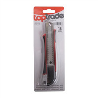 TopTrade-Nůž odlamovací, ALU, pogumovaný, 18 mm, profi