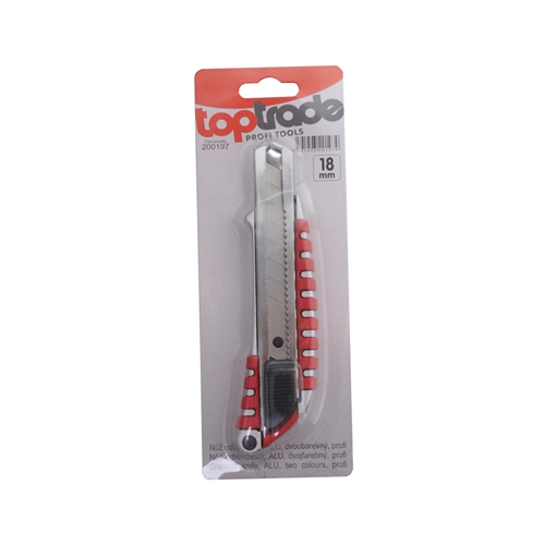 TopTrade-Nůž odlamovací, ALU, dvoubarevný, 18 mm, profi