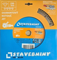Diamantový kotouč 230x22,23 JET KB na stavební materiály, čistý řez