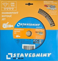Diamantový kotouč 230x22,23 JET KB na stavební materiály, čistý řez
