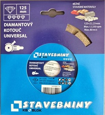 Diamantový kotouč 125x22,23 UNI KB na stavební materiály