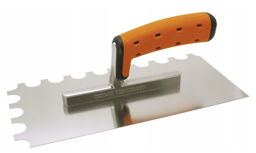 Hladítko nerez 130x270mm s půlkruhovým zářezem, tl.0,7mm, odolné kyselinám