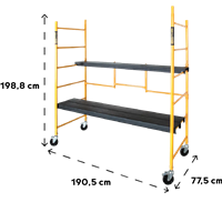 Ocelové pojízdné lešení METALTECH Jobsite 6´; dosah 3,7 m; nosnost 385,0 Kg