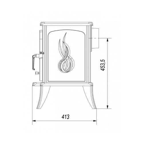 Kratki KOZA K7 kamna 5kW, pr. 130 mm