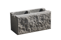 Betonová tvarovka jednostranně štípaná KBF 20-1 B s drážkou Přírodní