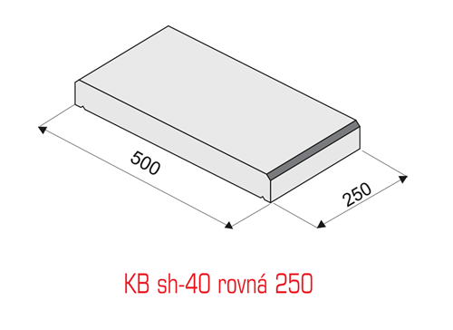 Betonová sloupová hlavice KB sh-40 Rovná 250 Červená