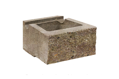 CUP STONE malý štípaný Žluto-hnědá